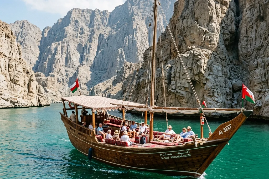 Khasab cruise ship shore excursion — private dhow, on-time return